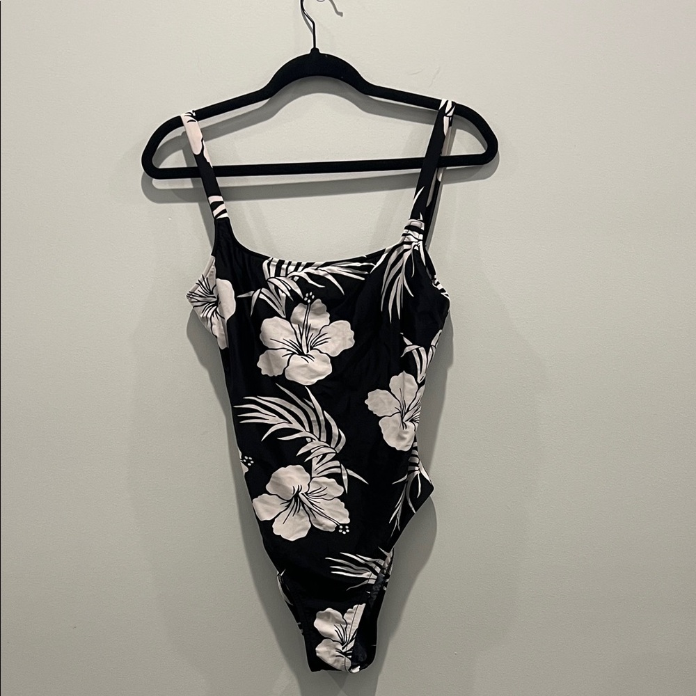 OP Monochrome Floral One Piece Swimsuit